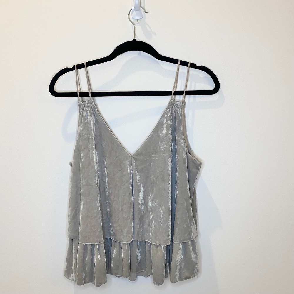 NWOT American Eagle Gray Velvet Sleeveless Top